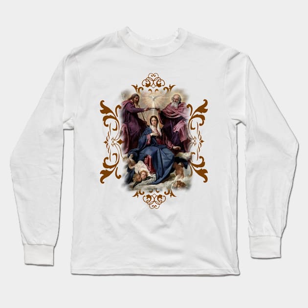 Coronation of Our Lady Long Sleeve T-Shirt by alinerope
